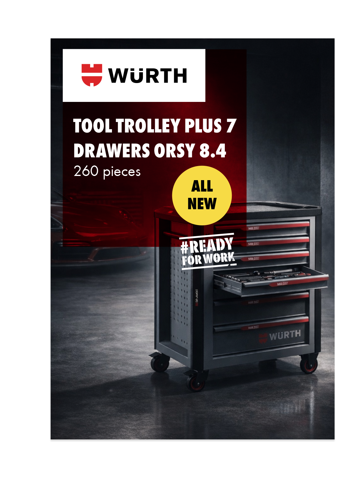 Tool trolley plus 260 pieces