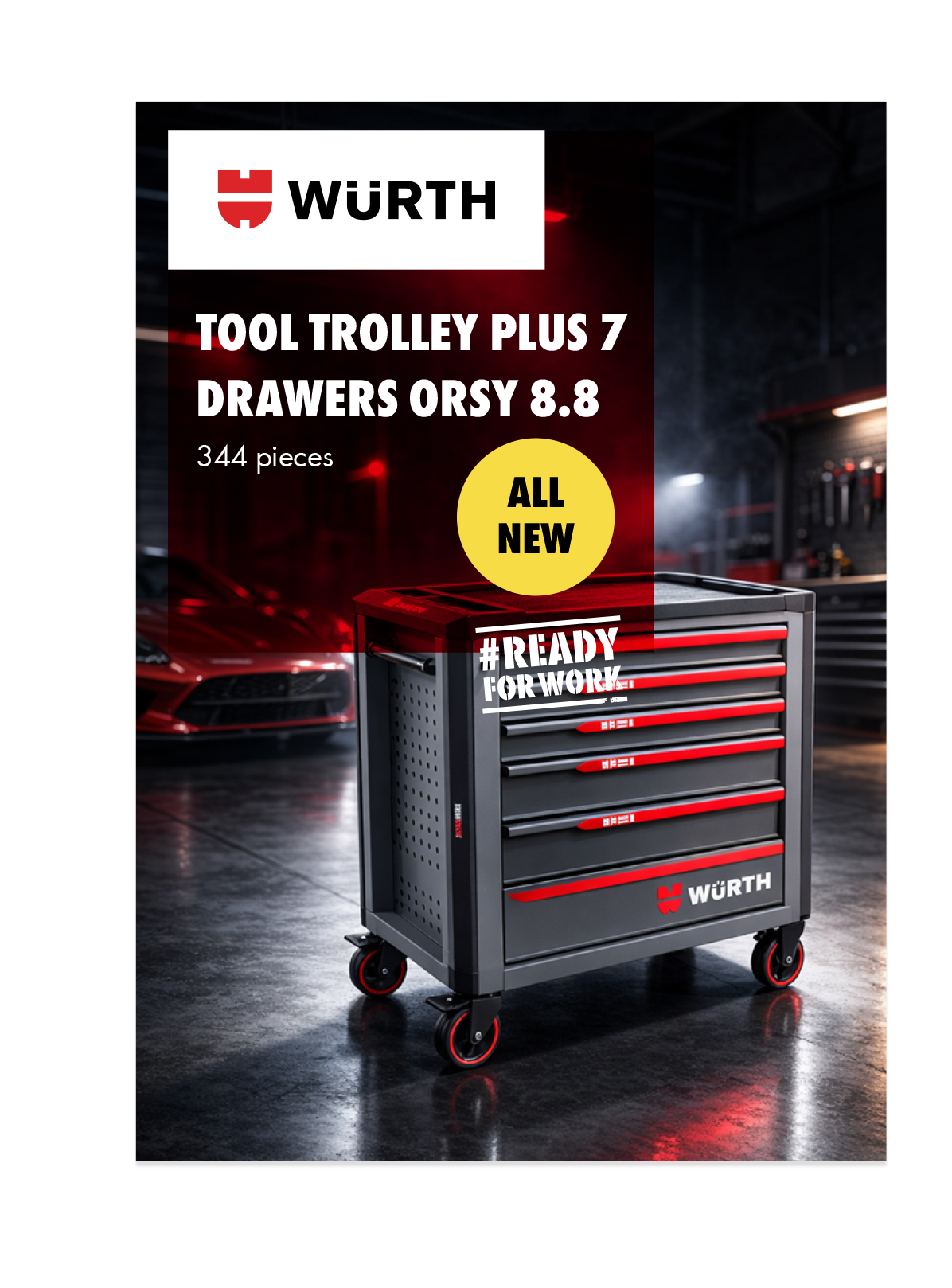 Tool trolley plus 344 pieces